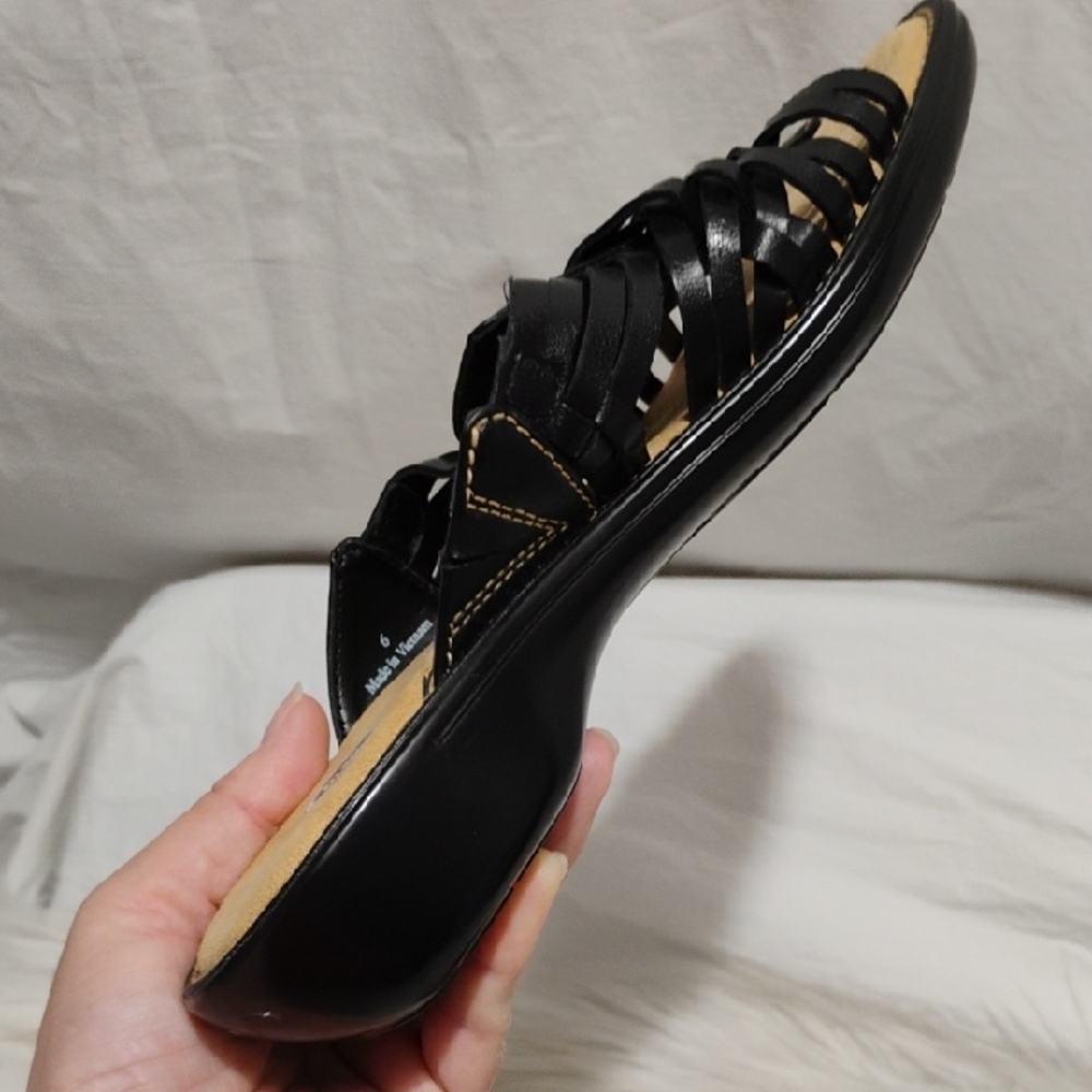 (#201) SALE! NWOT Dr. Scholl's Black Strappy Sandals Flat Sole Sz.6 - Picture 7 of 10